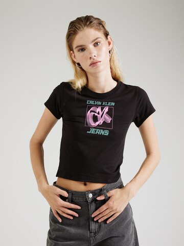 T-shirt 'HYPER REAL' Calvin Klein Jeans en noir : devant