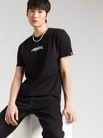 ALPHA INDUSTRIES Póló - fekete: elől