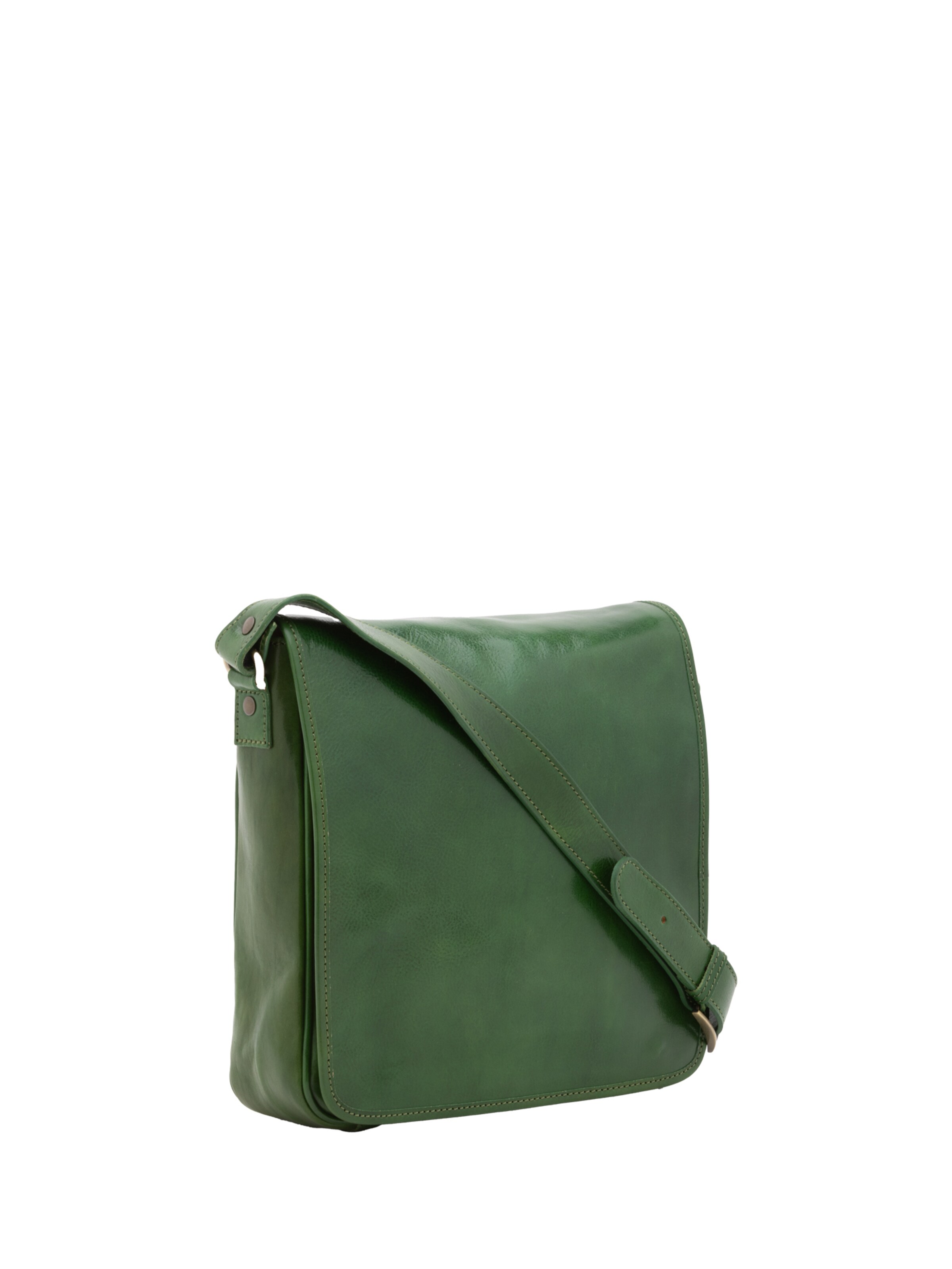 Borsa a tracolla 'Borsa a tracolla uomo vera pelle con chiusura magnetica - Made in Italy' di I Fratelli in verde
