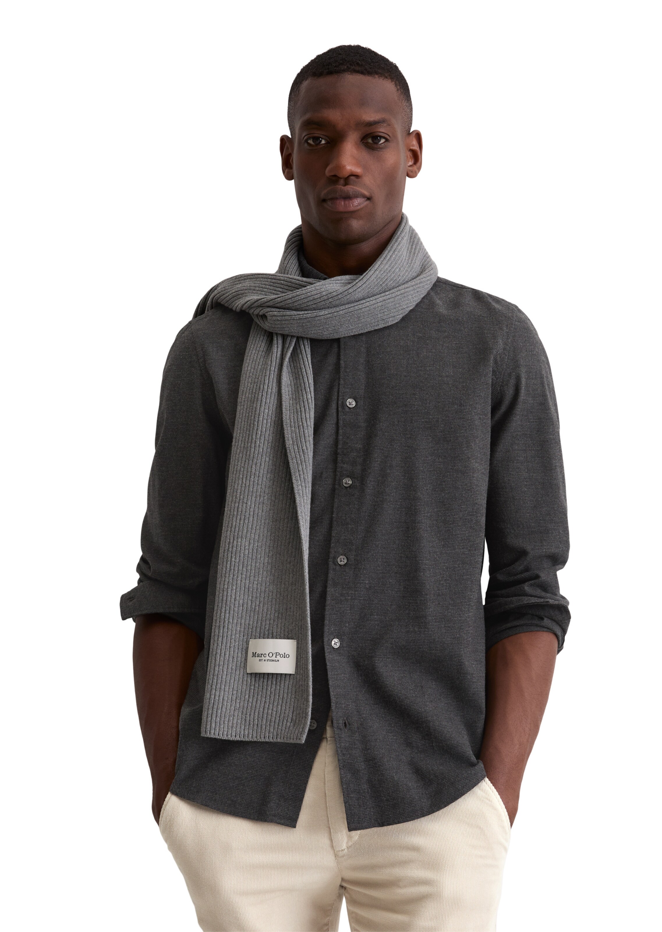 Marc O'Polo Sjaal in Grijs: voorkant