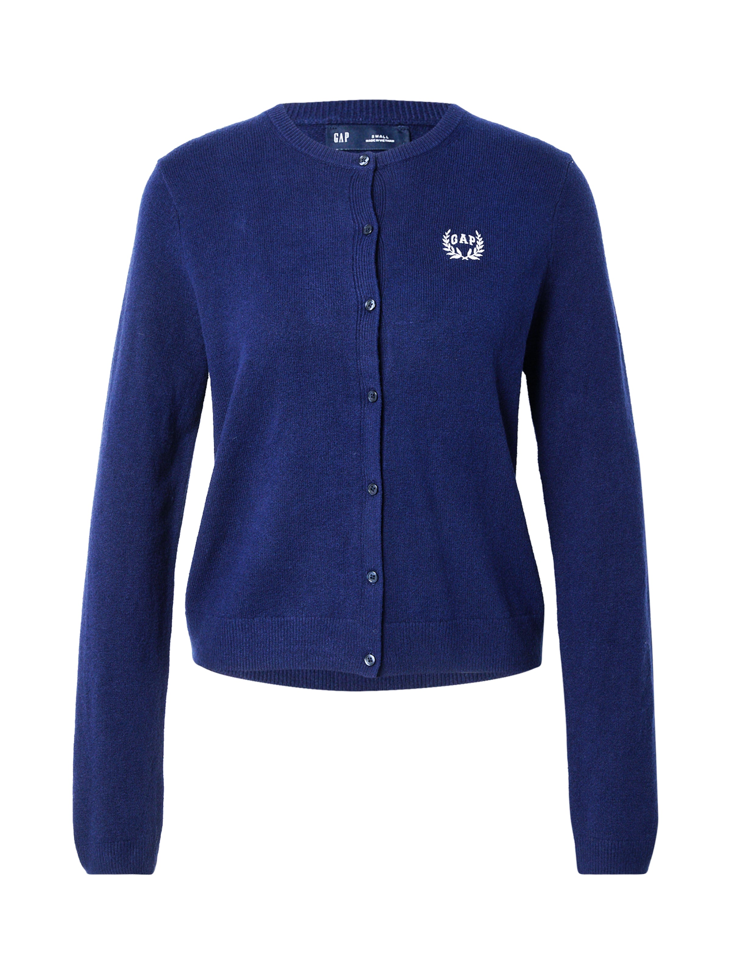 Geacă tricotată de la GAP pe albastru: față
