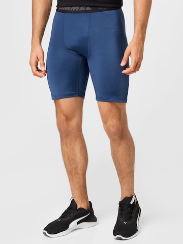 Hummel - Skinny Calças de desporto em azul: frente