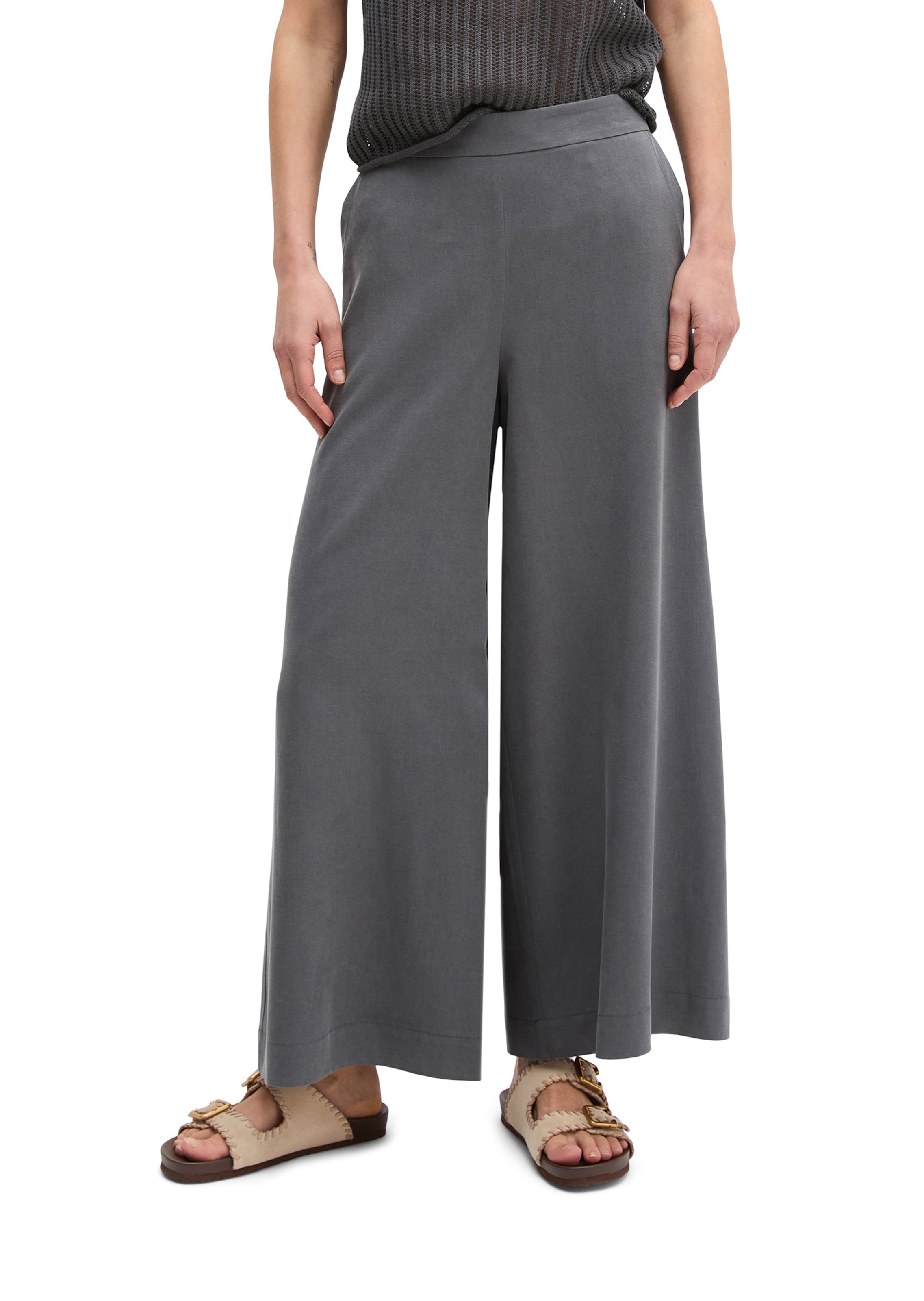 Marc O'Polo Wide Leg Hose in Grau: Vorderseite