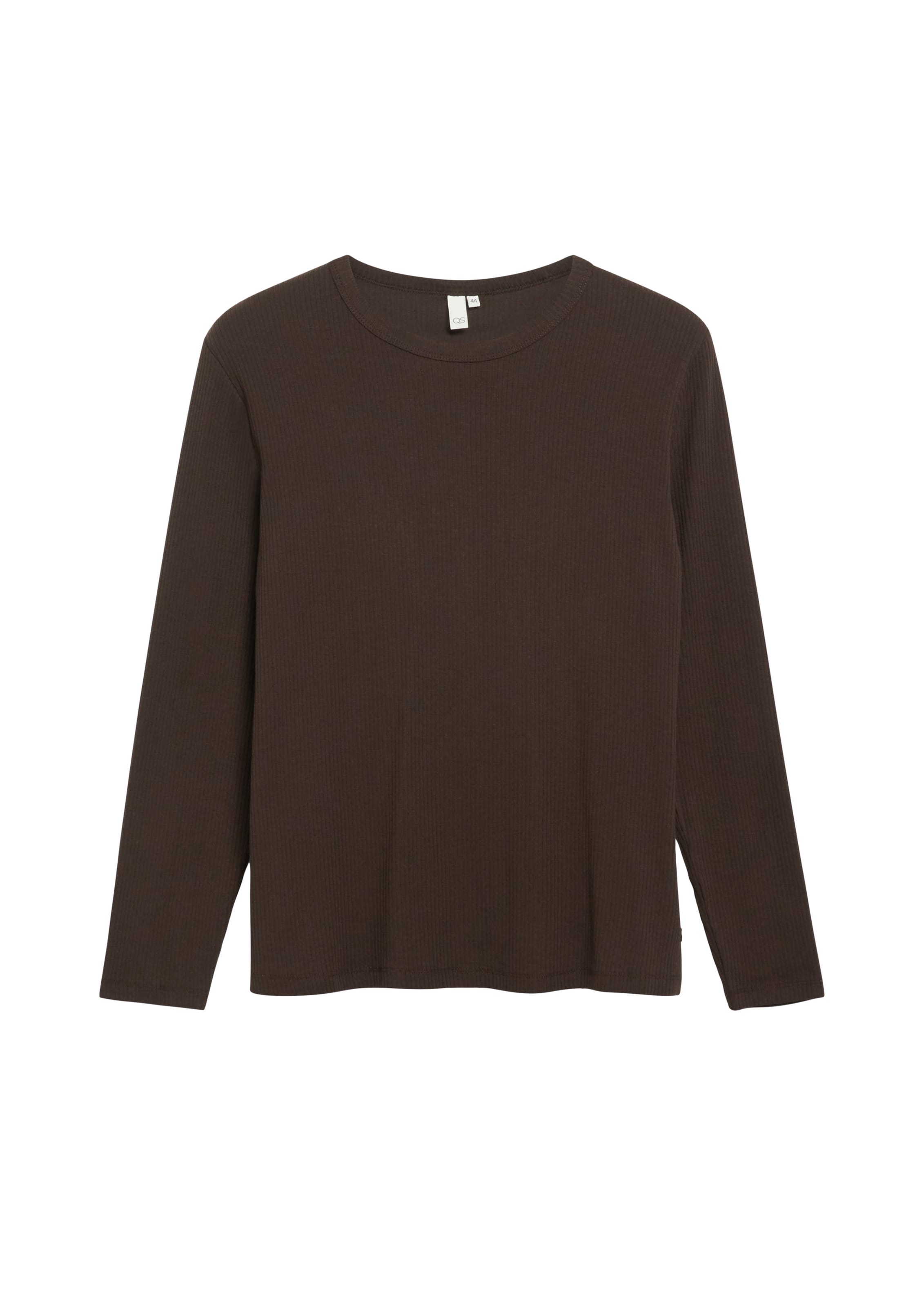 Sweat-shirt QS en marron : devant