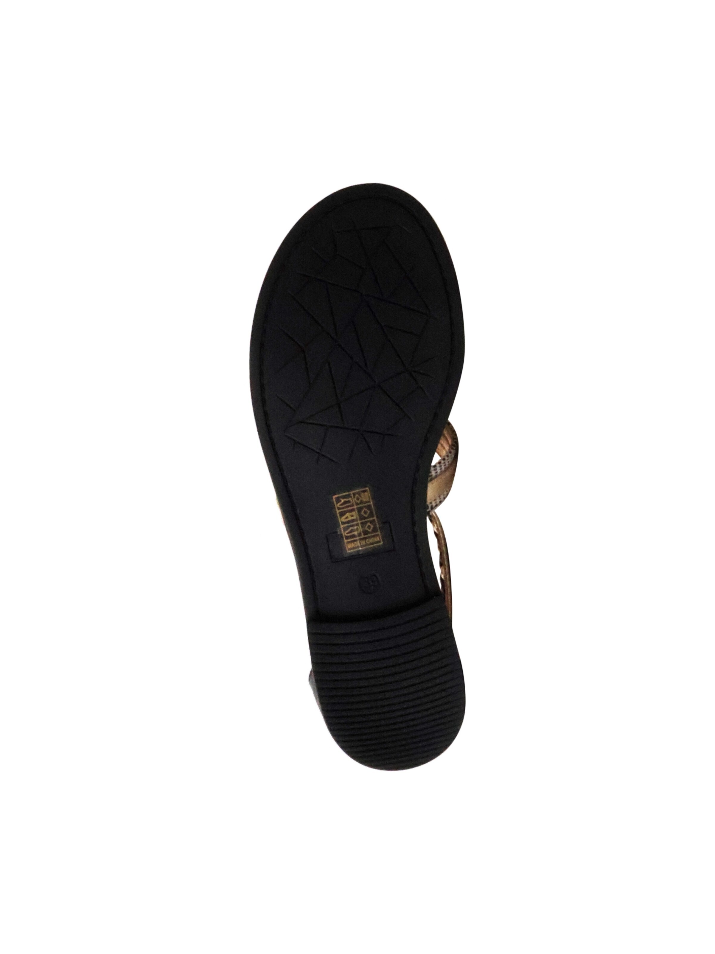 Sixth Sense - Sandalias 'Flache Sandalen mit Reißverschluss' en negro