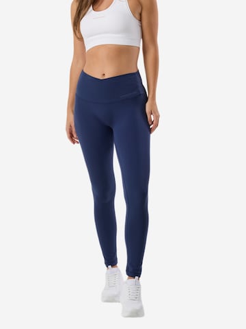 SWEDEMOUNT Skinny Sportbroek 'Core' in Blauw: voorkant