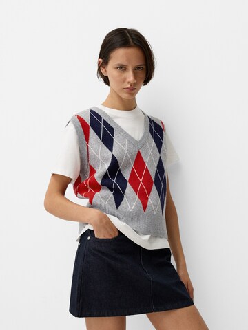 Bershka Strickweste in Grau: Vorderseite