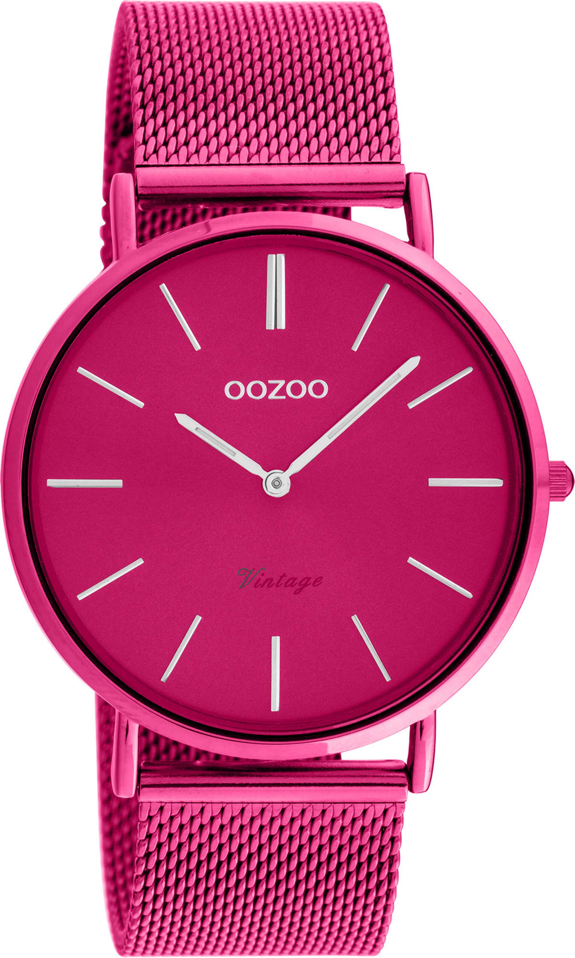 OOZOO Analoguhr in Pink: Vorderseite