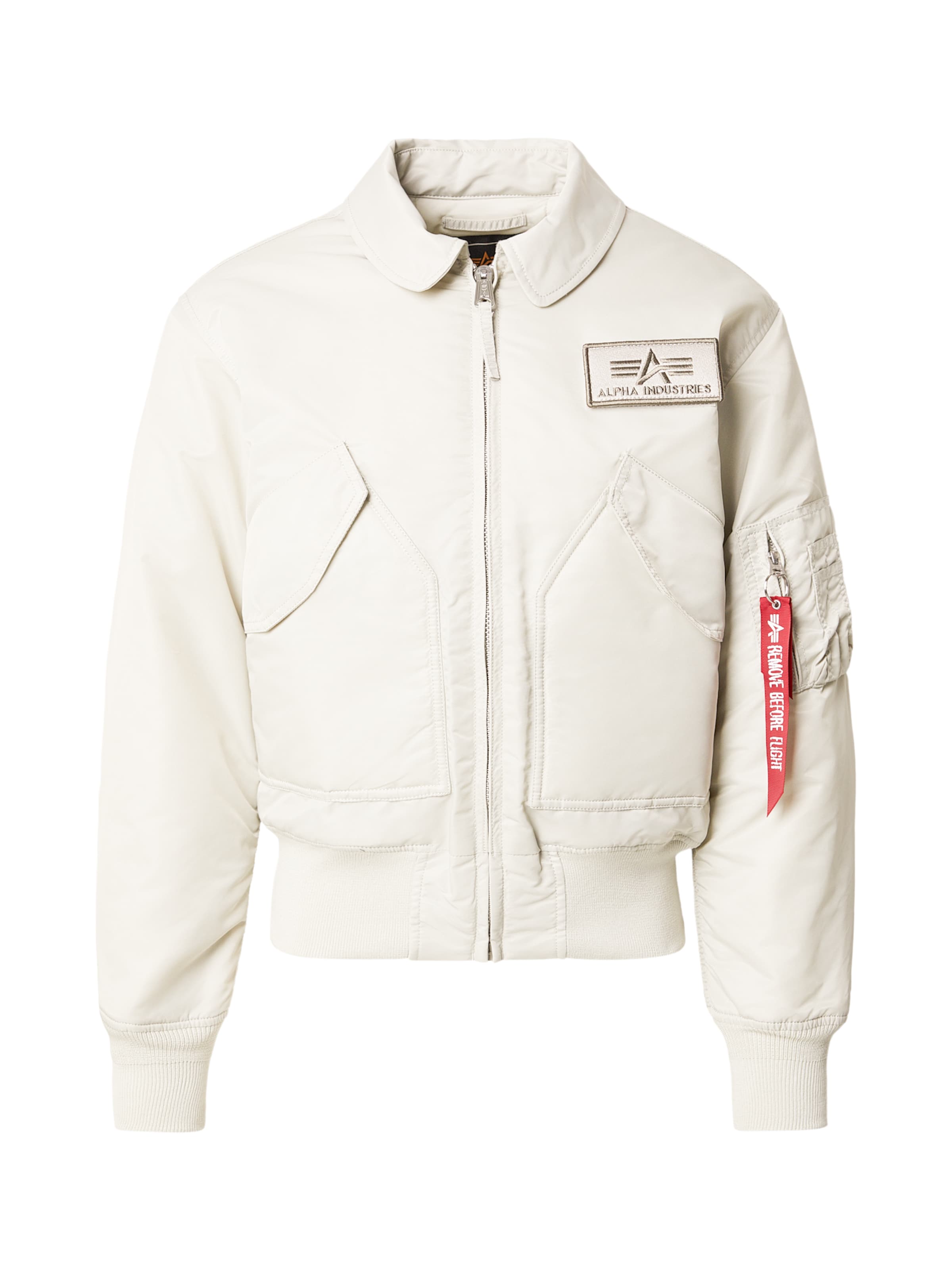 ALPHA INDUSTRIES Regularny krój Kurtka przejściowa 'CWU 45' w kolorze szary: przód