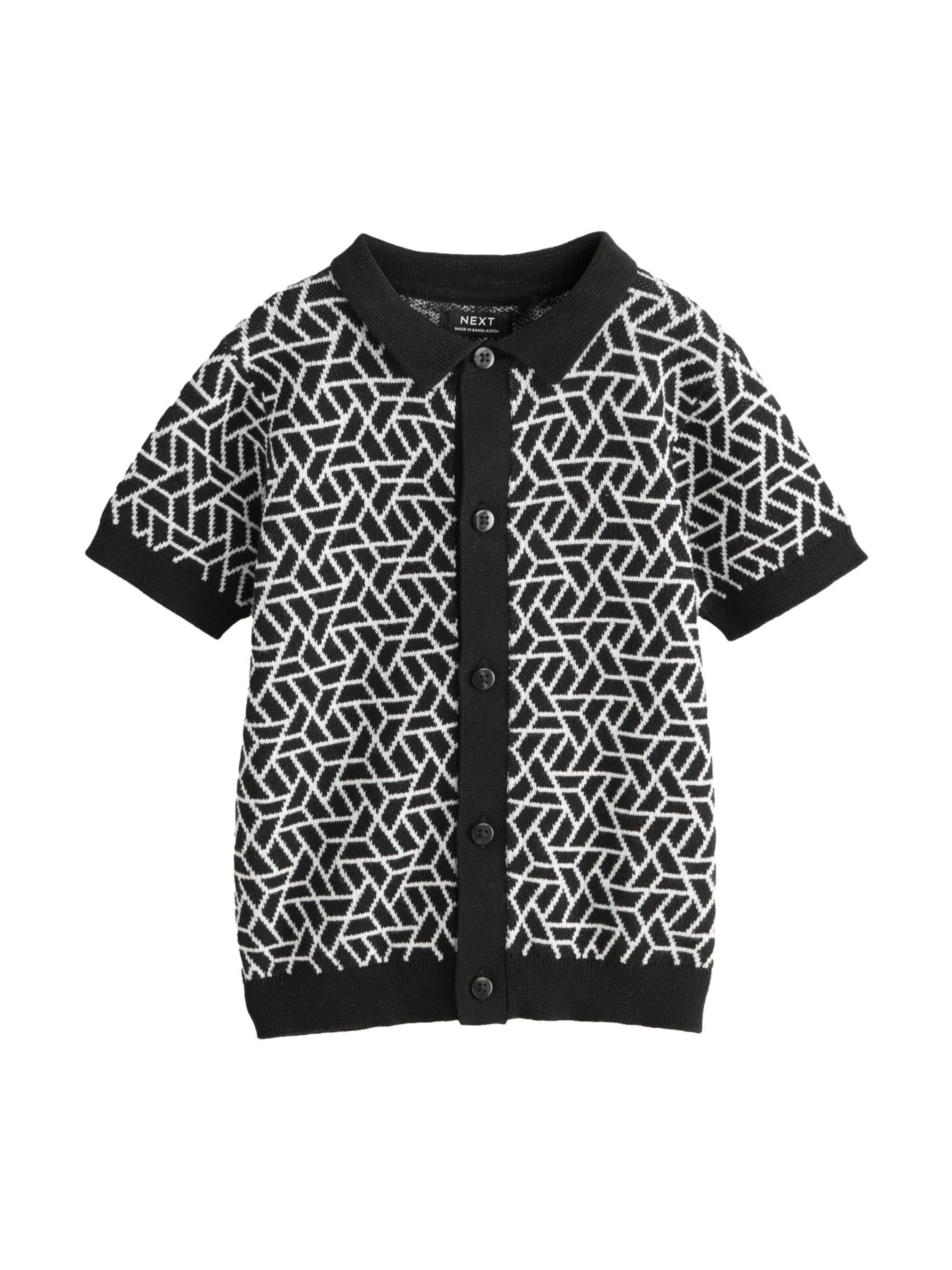 Next Regular fit Button up shirt in Black: front