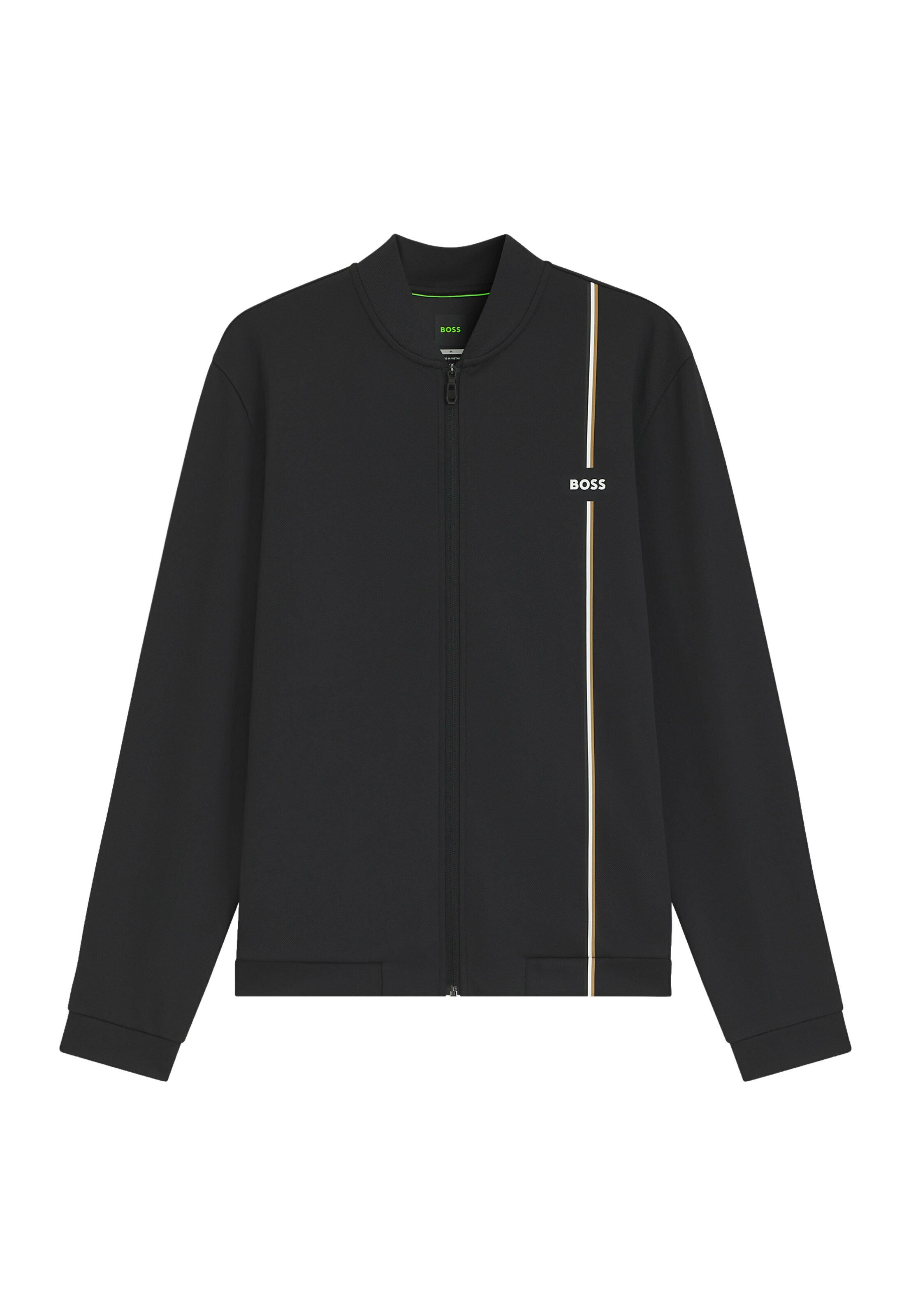 BOSS Athletic Zip-Up Hoodie 'Game' in Black: front