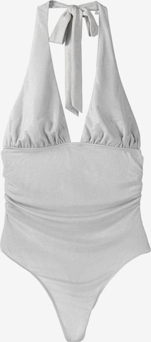 Bershka Paitabody värissä hopea: etupuoli