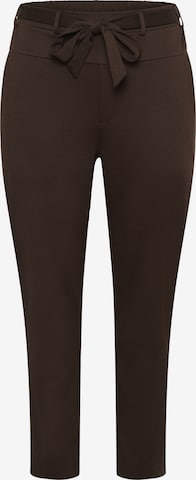 Pantalon 'Jenna' KAFFE CURVE en marron : devant