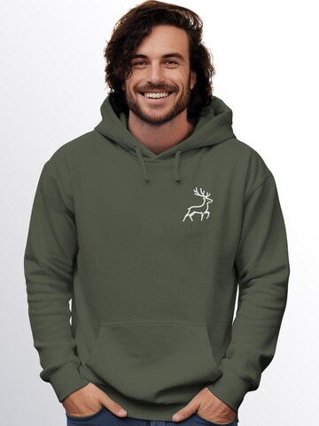 Neverless Sweatshirt 'Hirsch' in Grün