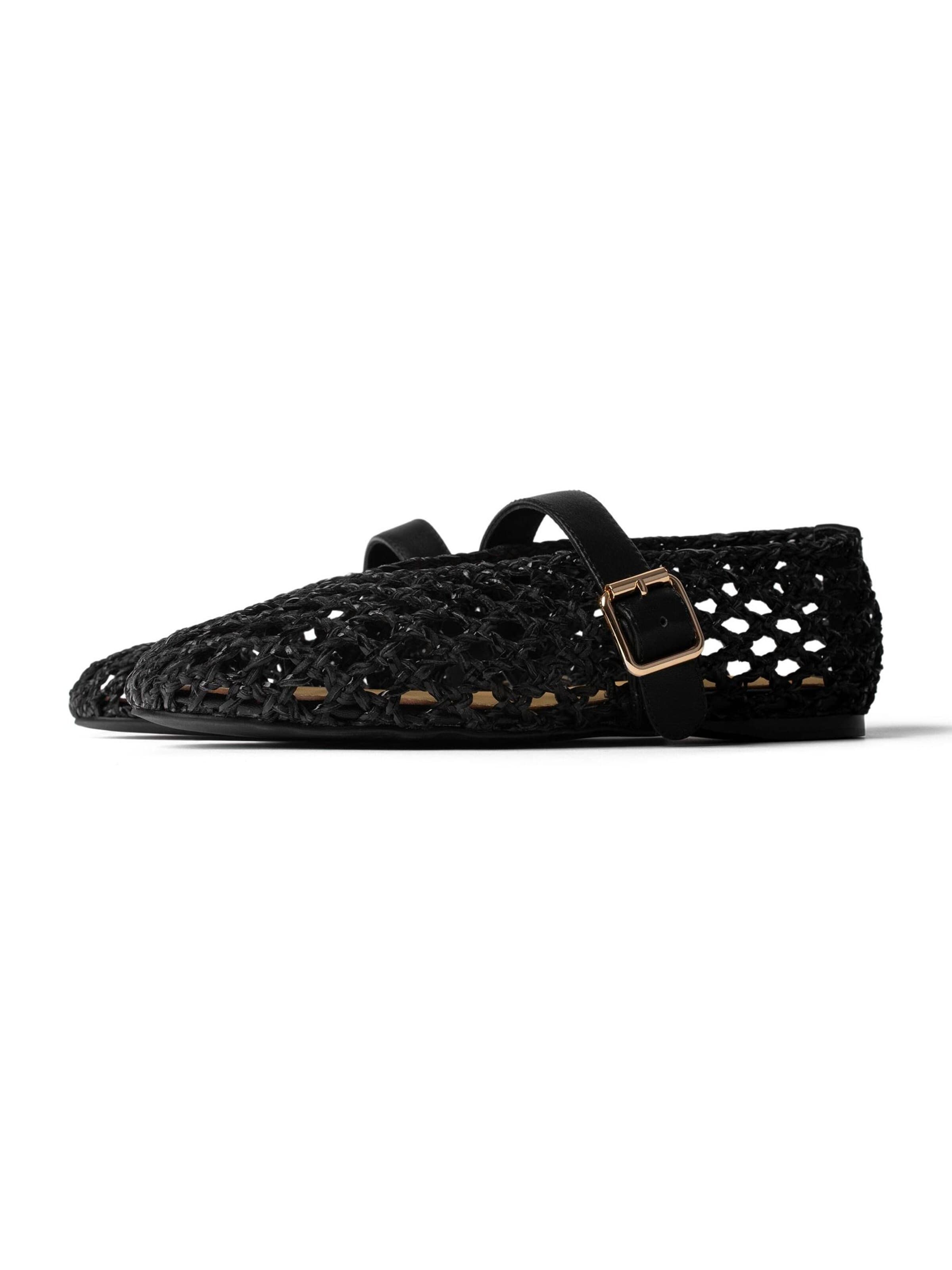 L37 HANDMADE SHOES - Sabrina com tiras 'FOREVER ON A SUNDAY' em preto: frente