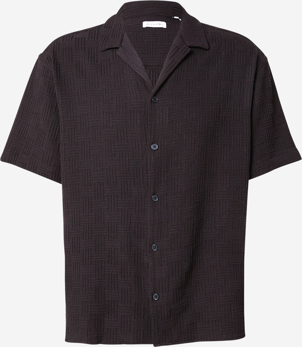 Comfort Fit Cămașă 'JJEMatteo' de la JACK & JONES pe negru: față
