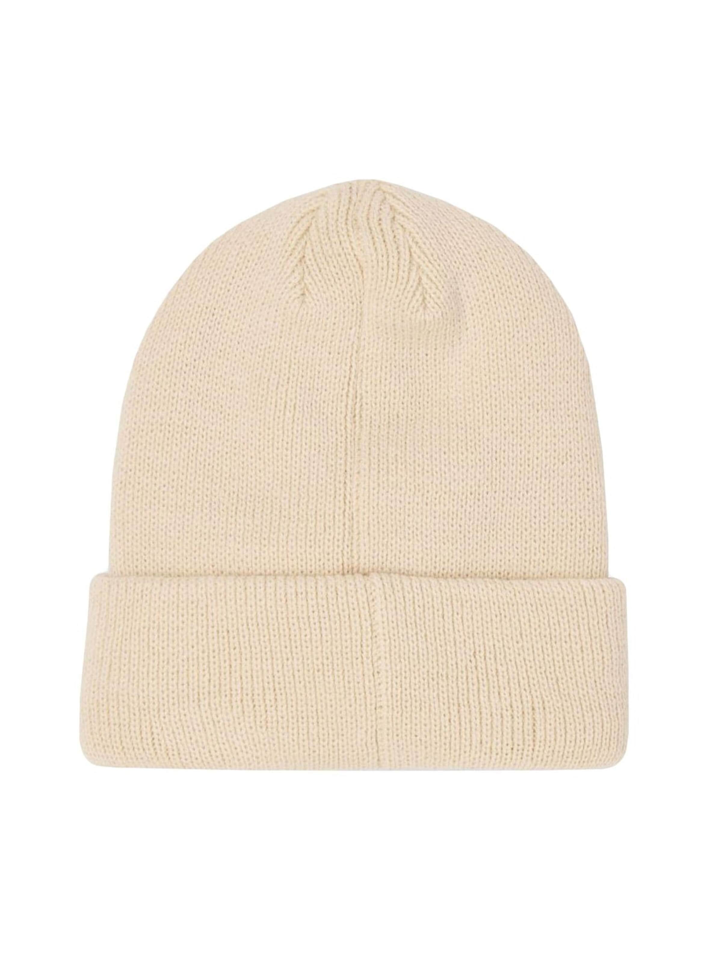 EDWIN Muts 'Gothic Beanie White Grey' in Beige