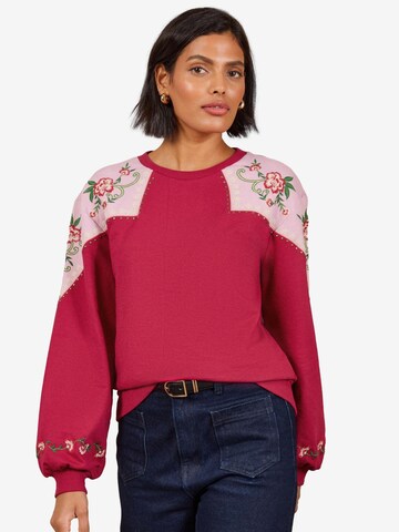 Felpa di love & roses in rosa: frontale