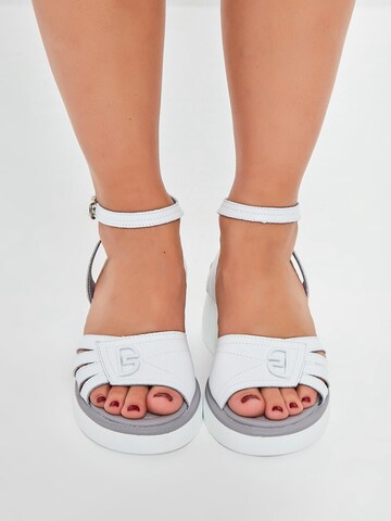 CESARE GASPARI Strap Sandals in White