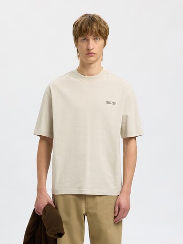 T-Shirt 'SLHNORMAN' SELECTED en gris : devant