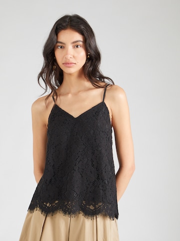 YAS Top 'YASPerla' in Zwart: voorkant