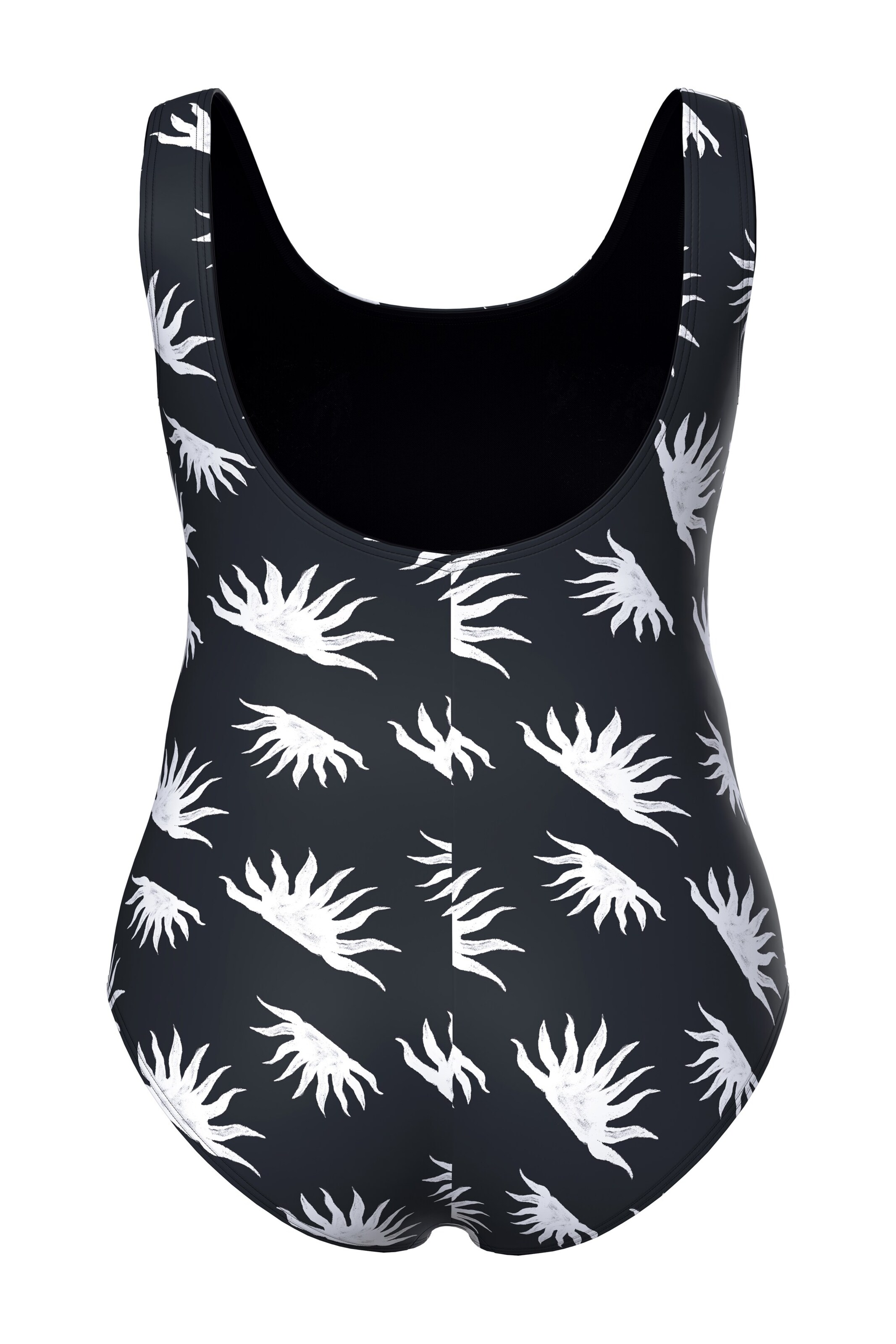 Ulla Popken T-Shirt Badeanzug in Schwarz