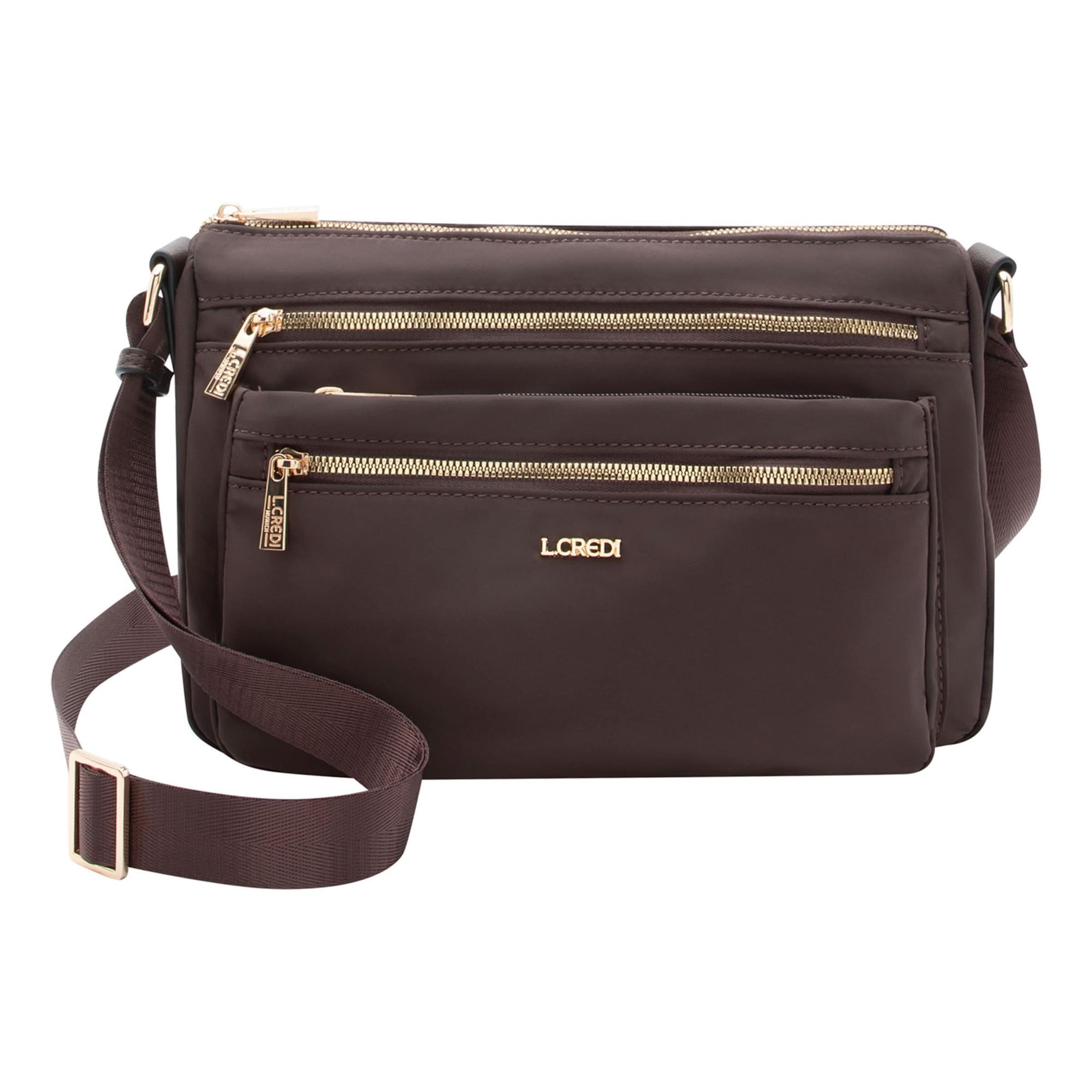 L.CREDI Crossbody bag 'Odeta' in Brown: front