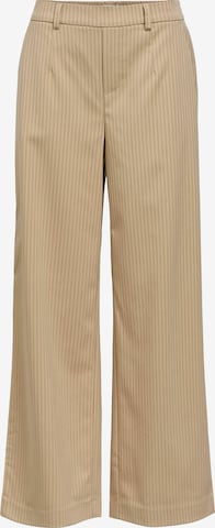 Wide Leg Pantalon 'OBJLISA' OBJECT en beige : devant