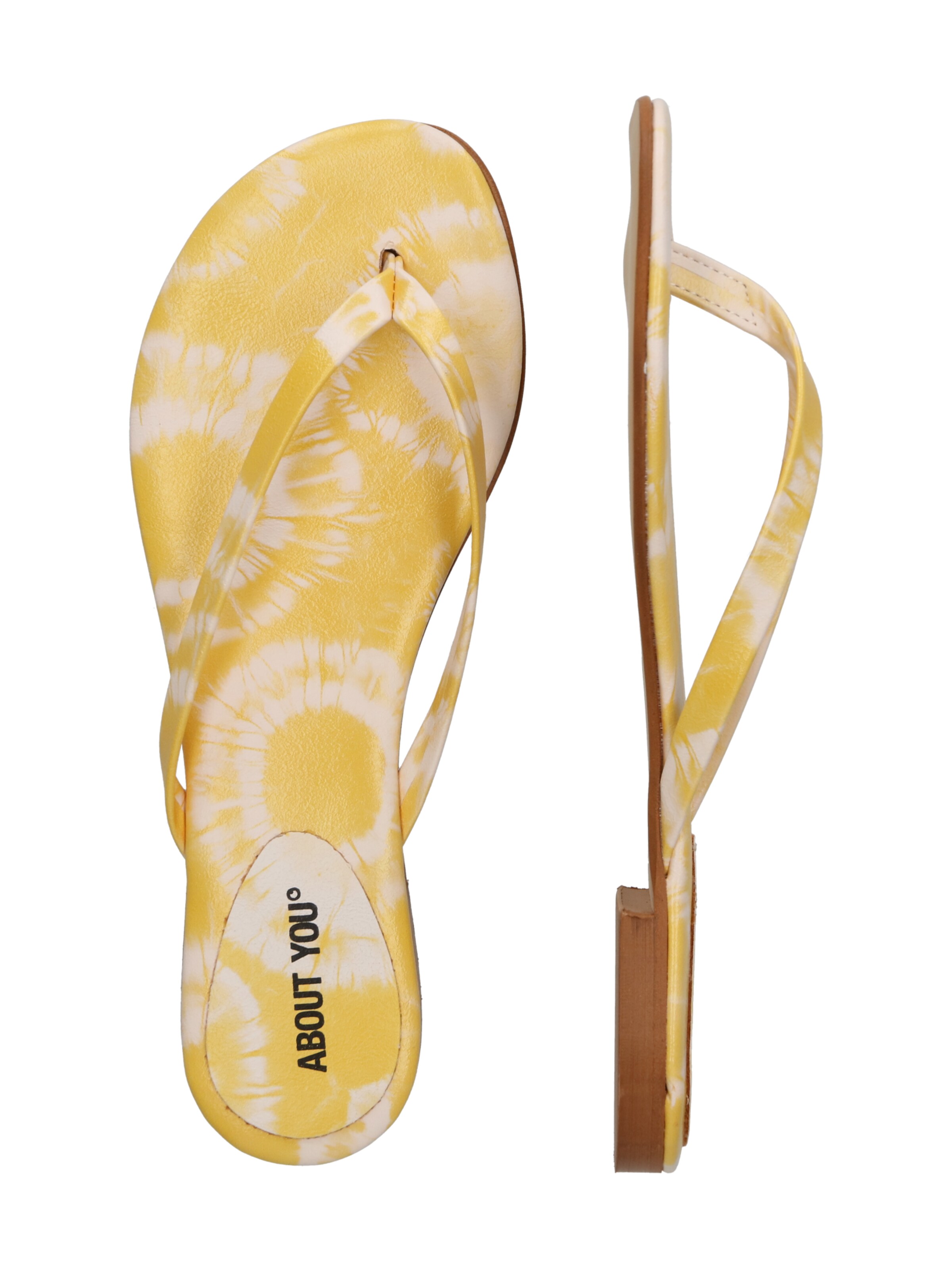 ABOUT YOU T-Bar Sandals 'Lucia' in Yellow