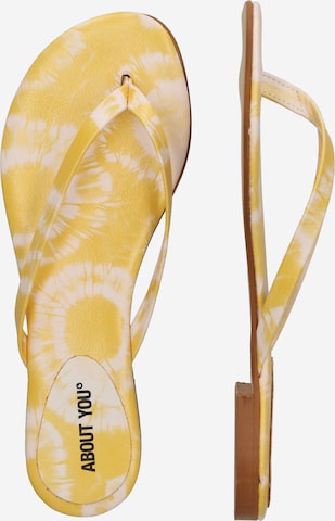 ABOUT YOU T-Bar Sandals 'Lucia' in Yellow