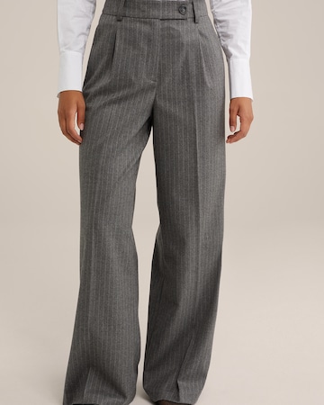 WE Fashion Bootcut Bügelfaltenhose in Grau