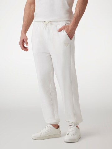 GUESS Tapered Pants in White: front