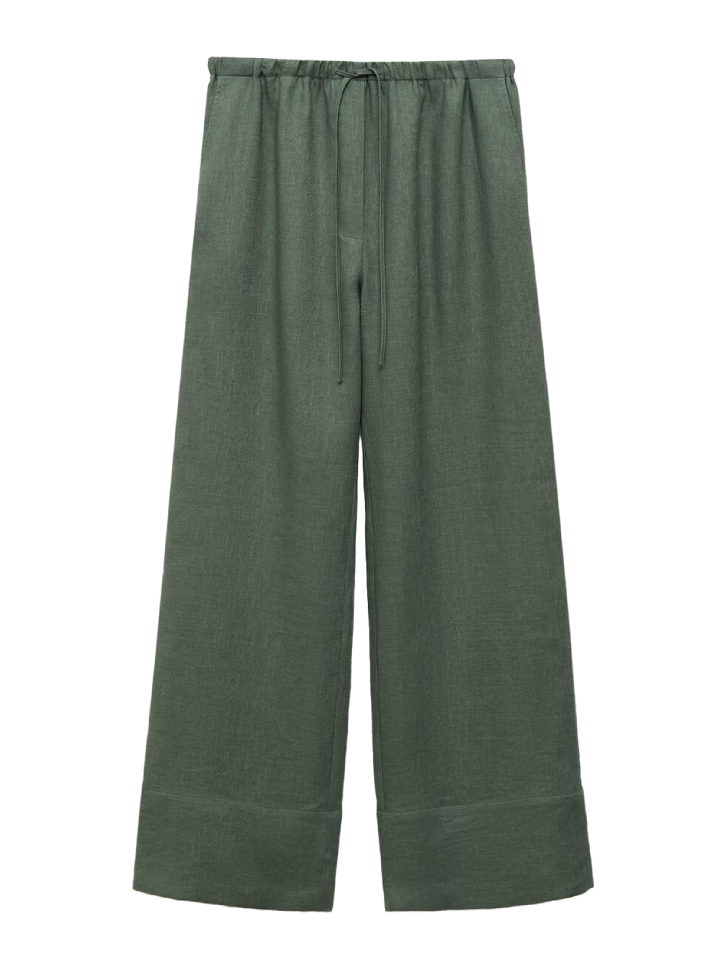 MANGO Široký strih Nohavice 'MUSGO' - Zelená: predná strana