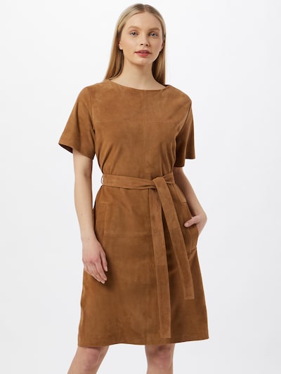 BOSS Casual Robe 'Syranda' en beige, Vue avec modèle
