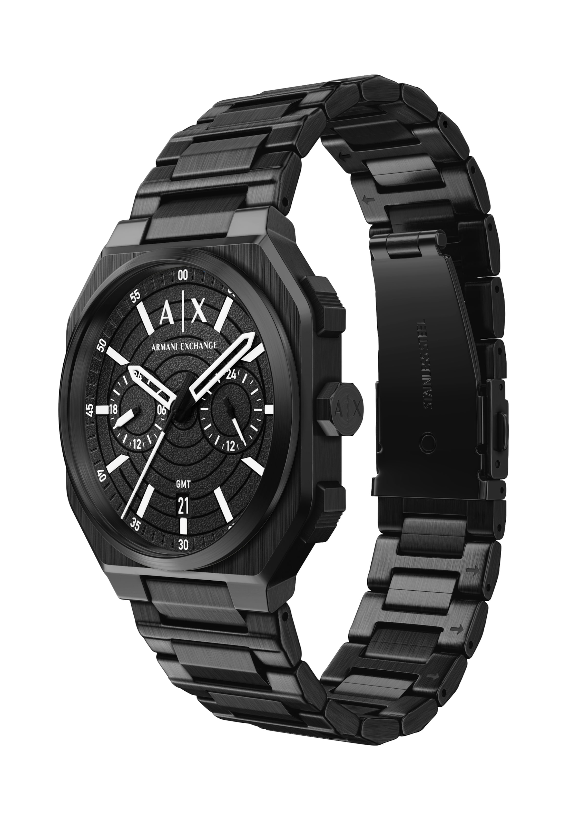 ARMANI EXCHANGE - Relógios analógicos 'BASS' em preto: frente