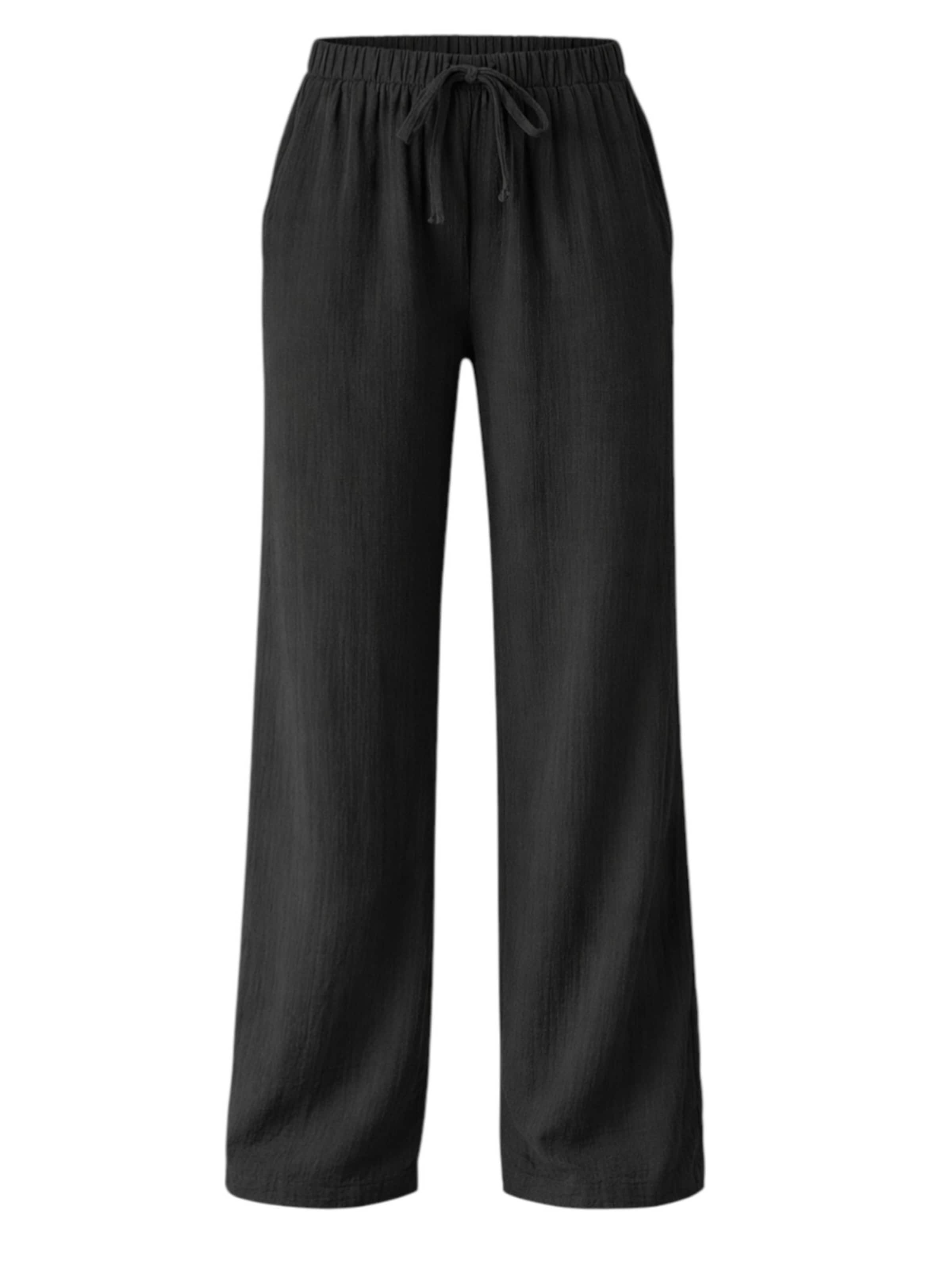 Wide leg Pantaloni 'Eleni' di WENOR in nero: frontale