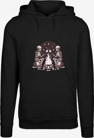 Pull-over 'Skelette Lagerfeuer Marshmallow' F4NT4STIC en noir : devant