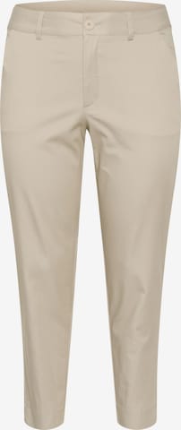 Skinny Pantalon chino KAFFE CURVE en beige : devant