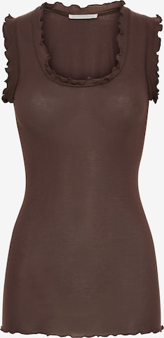 Haut 'Flounce' Seamless Basic en marron : devant