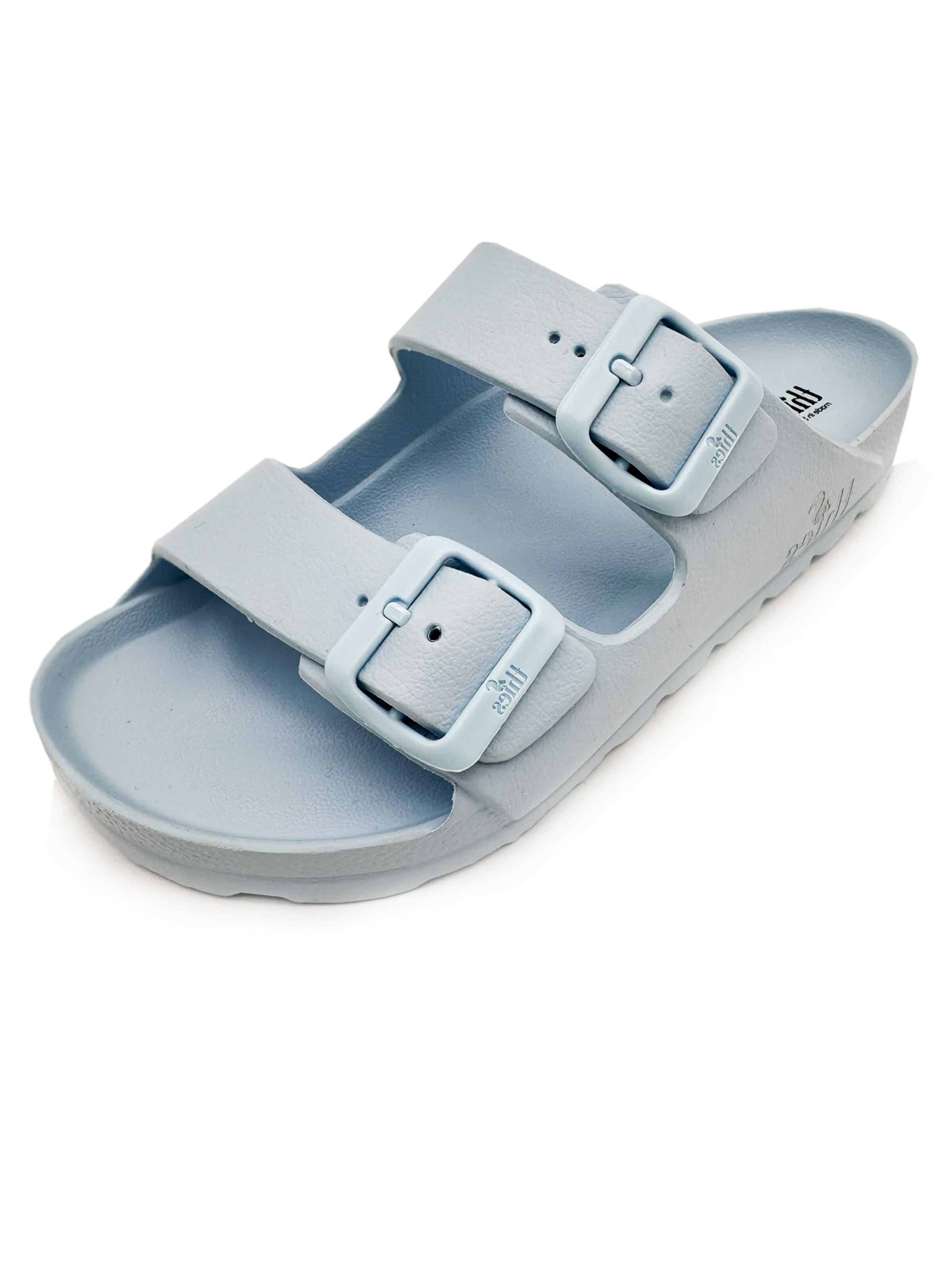 thies Mules 'thies 1856 ® Ecofoam Sandal vegan' in Blue: front