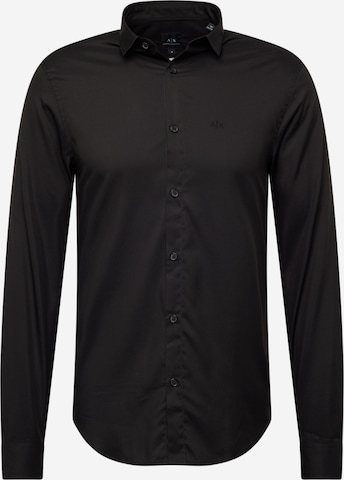 ARMANI EXCHANGESlim Fit Poslovna košulja - crna boja: prednji dio