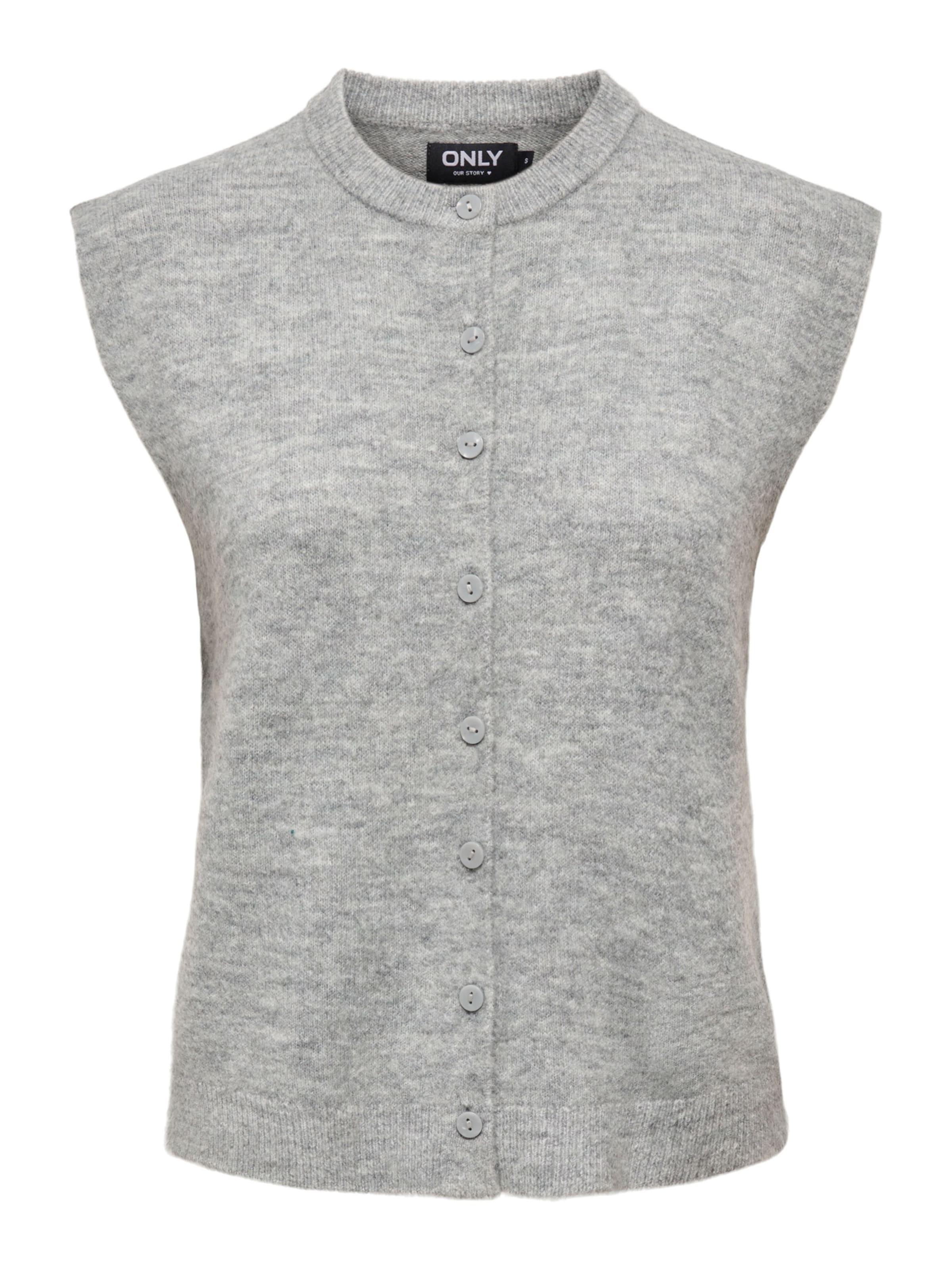 ONLY Gebreide bodywarmer 'ONLSIMONI' in Grijs: voorkant