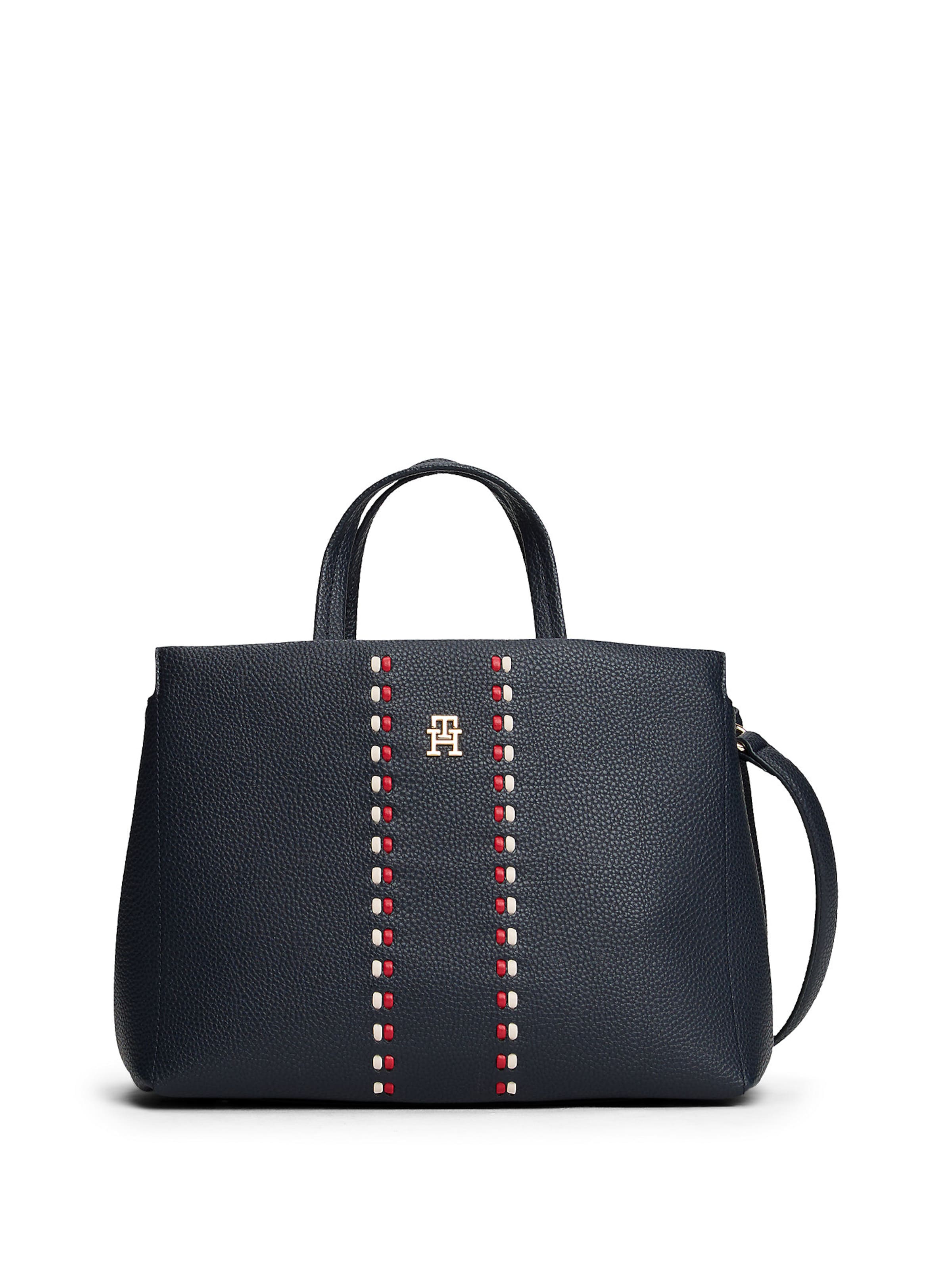 TOMMY HILFIGER Handtas in de kleur Navy / Goud / Rood / Wit, Productweergave