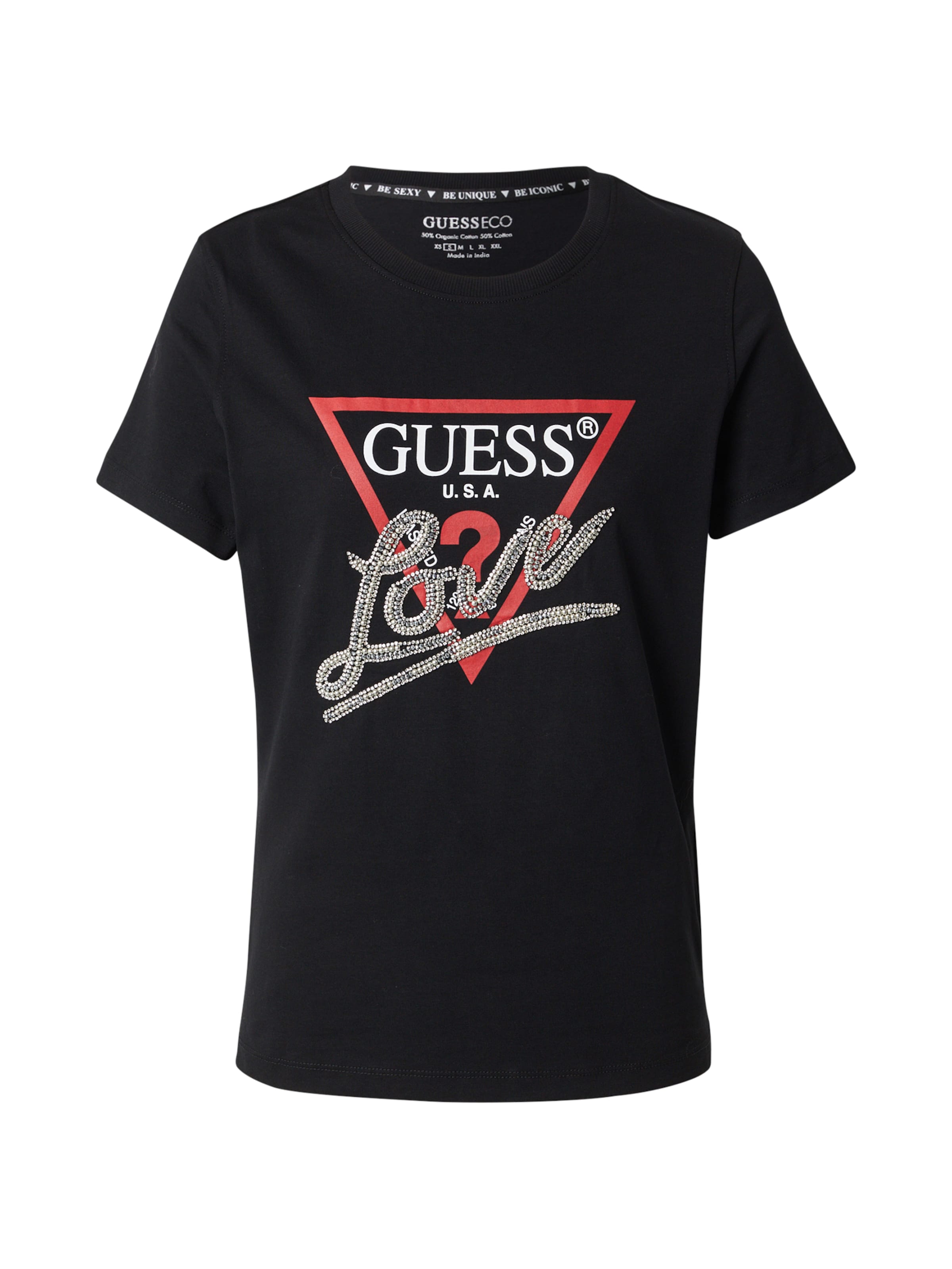 GUESS Koszulka w kolorze czarny: przód