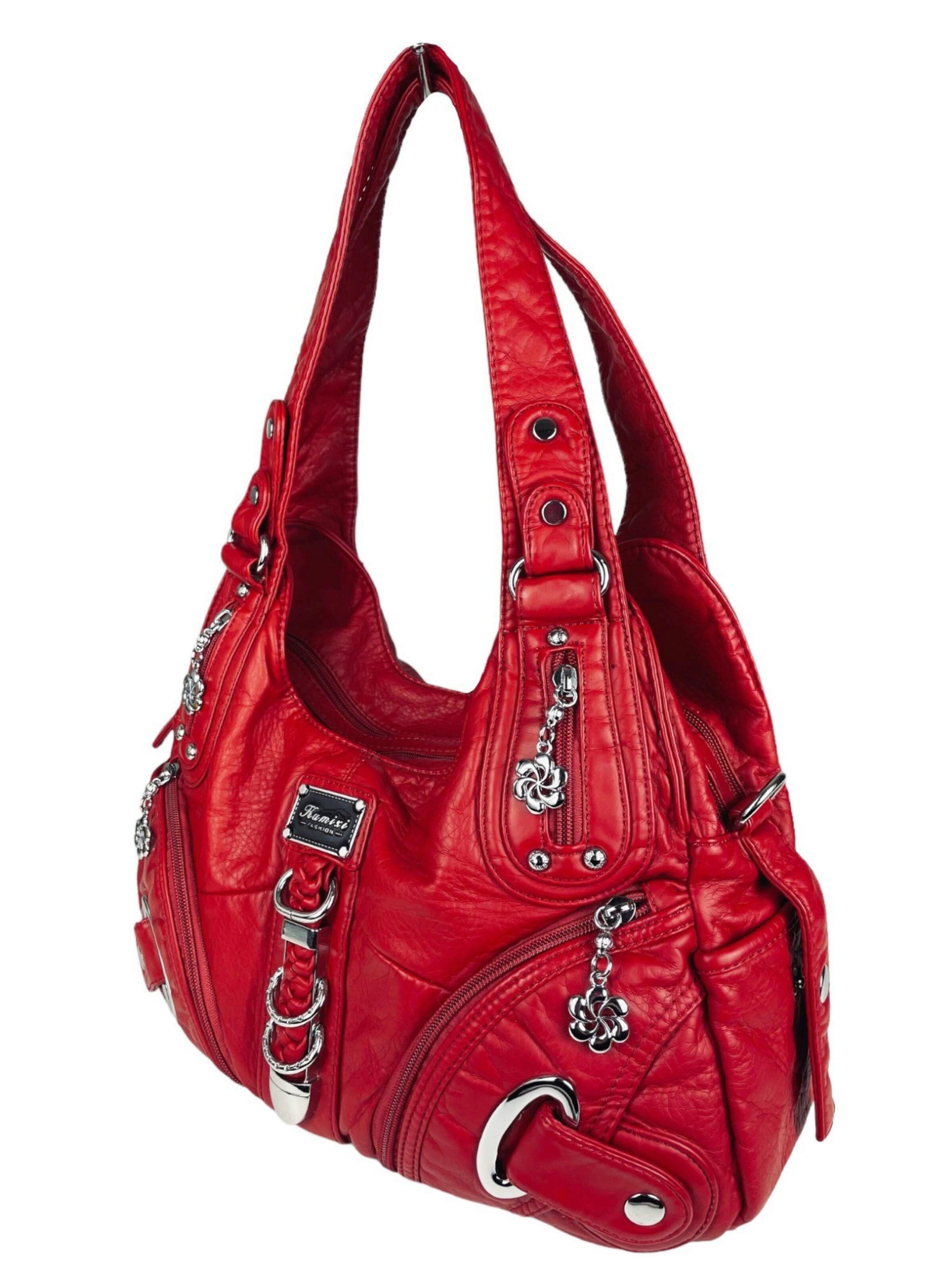 Borsa a mano di Kumixi in rosso: frontale
