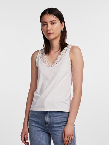 PIECES Top 'LACY' in White: front