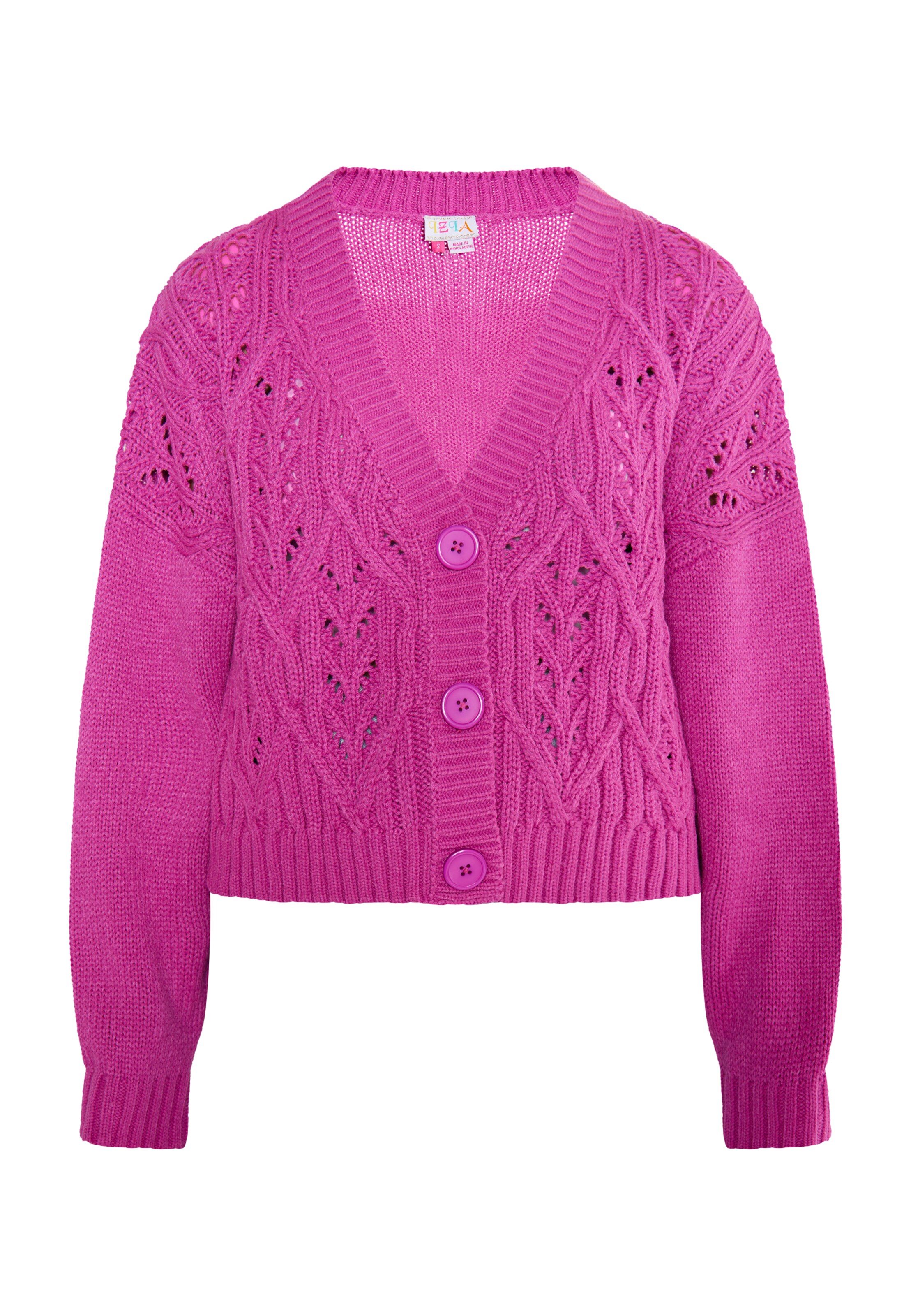 IZIA Knit cardigan 'Eyota' in Pink: front