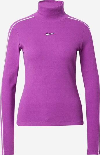 Nike Sportswear Тениска в неоноволилаво / черно / бяло, Преглед на продукта