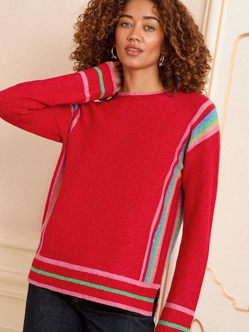 Pull-over love & roses en rouge