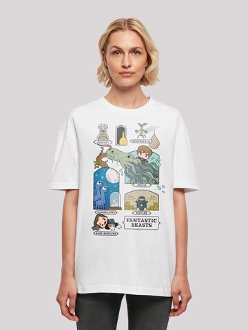 T-shirt oversize 'Fantastic Beasts 2 Chibi Newt' F4NT4STIC en blanc : devant